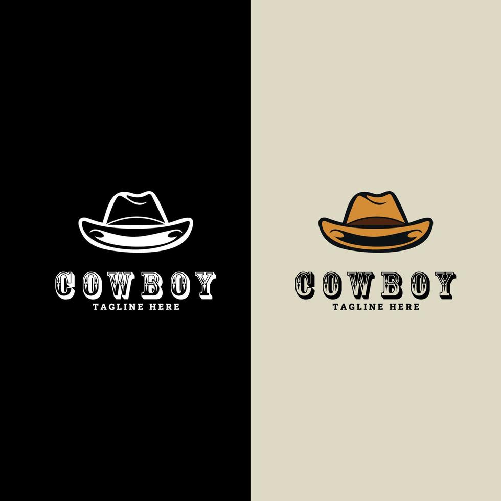 ilustração de ícone de design de logotipo de chapéu de cowboy minimalista. vetor