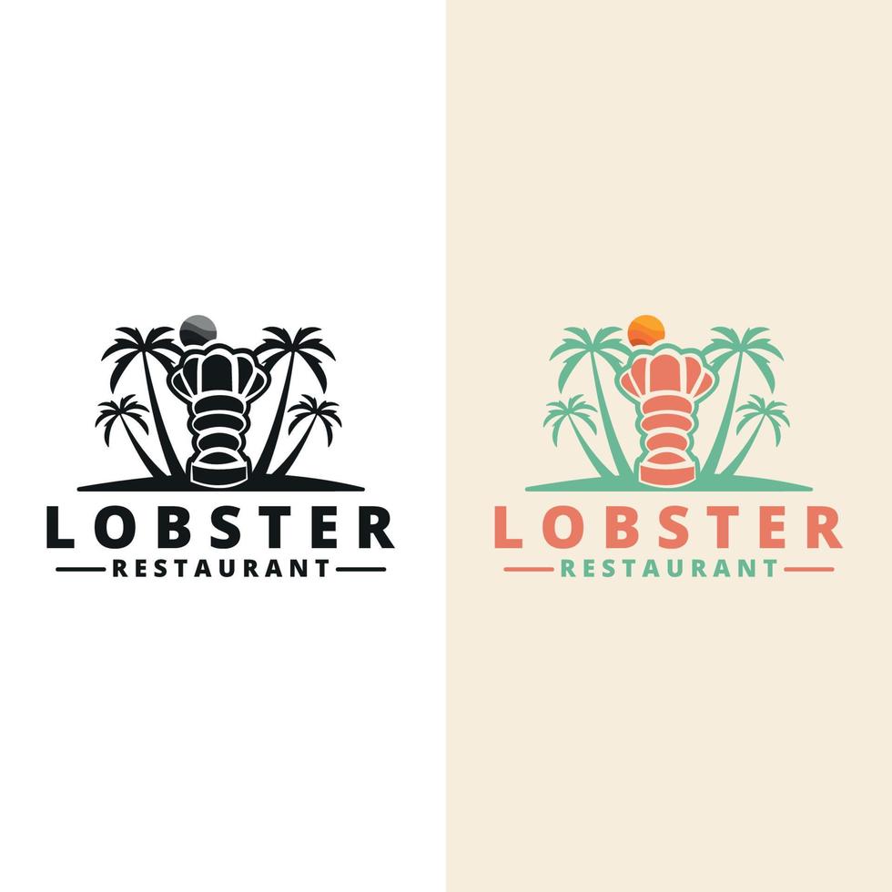 design de logotipo de lagosta. pode ser usado para restaurantes de menu, peixarias e em lojas vetor