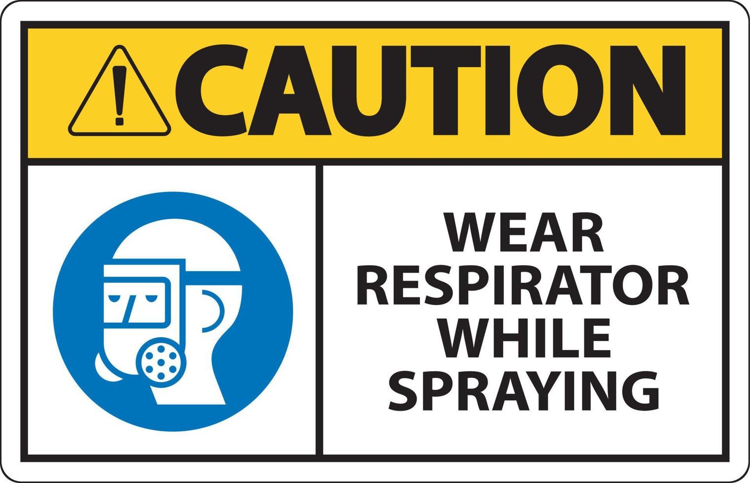 cuidado use respirador ao pulverizar sinal com símbolo vetor