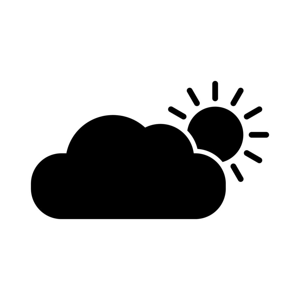 ícone de vetor preto nublado isolado no fundo branco