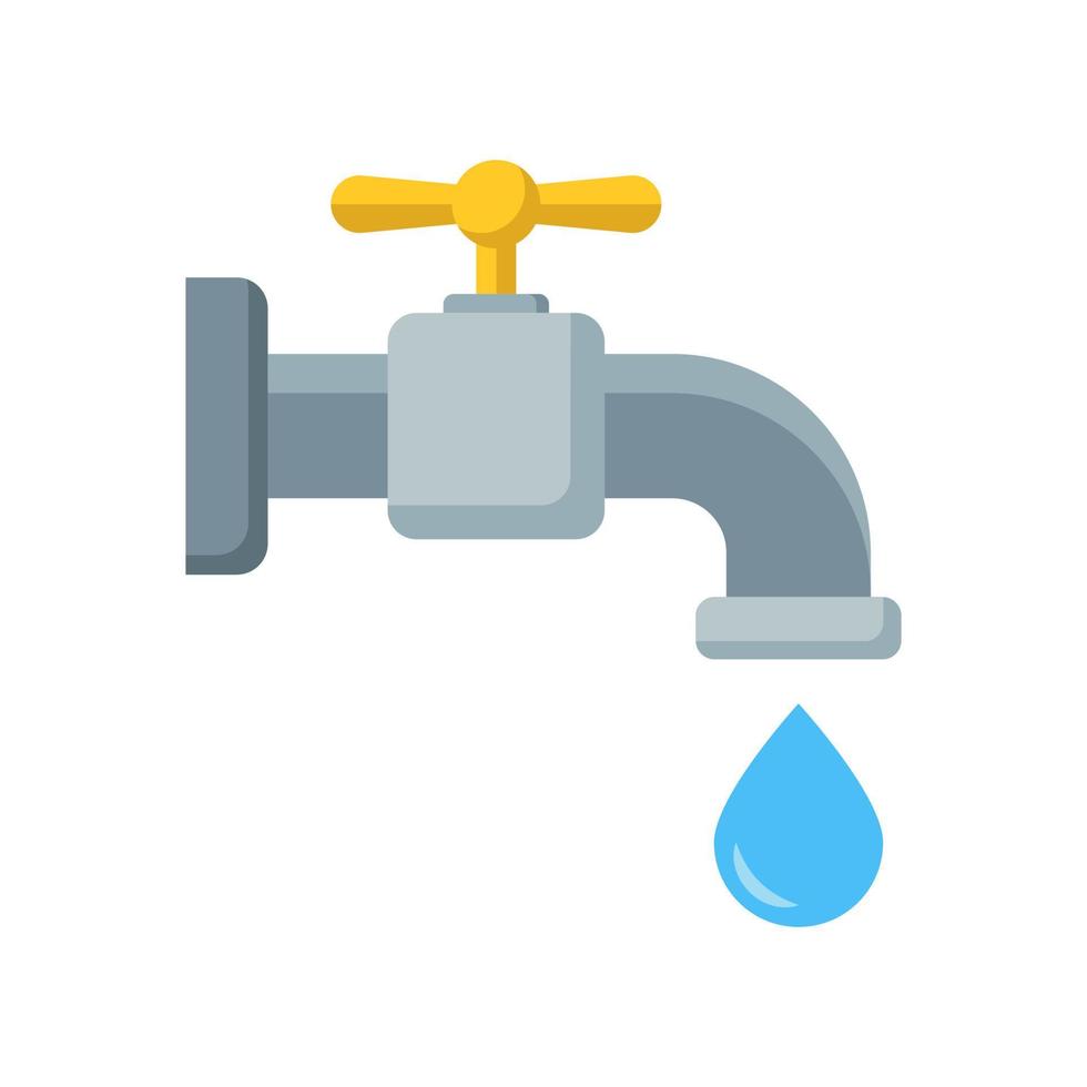 ícone de vetor de torneira de água isolado no fundo branco
