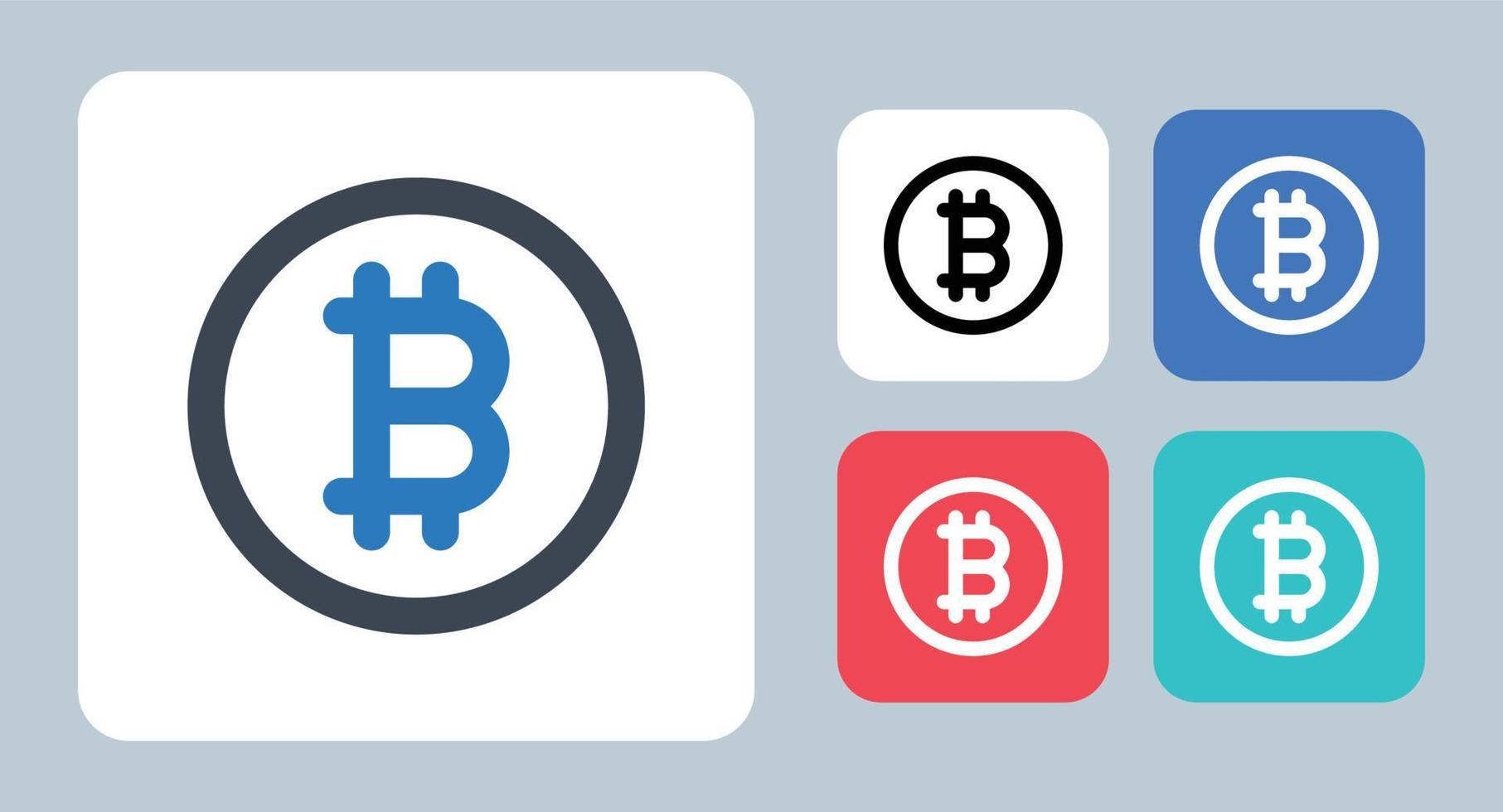 ícone de bitcoin - ilustração vetorial. bitcoin, criptomoeda, criptografia, moeda, dinheiro, moeda, bitcoins, linha, contorno, plano, ícones. vetor