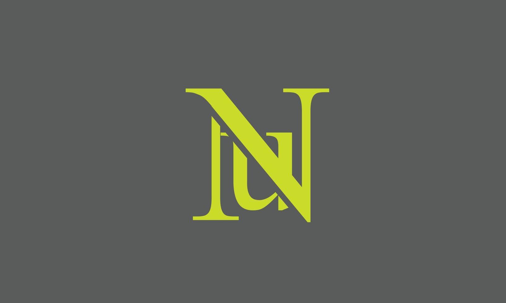 letras do alfabeto iniciais monograma logotipo nu, un, n e u vetor