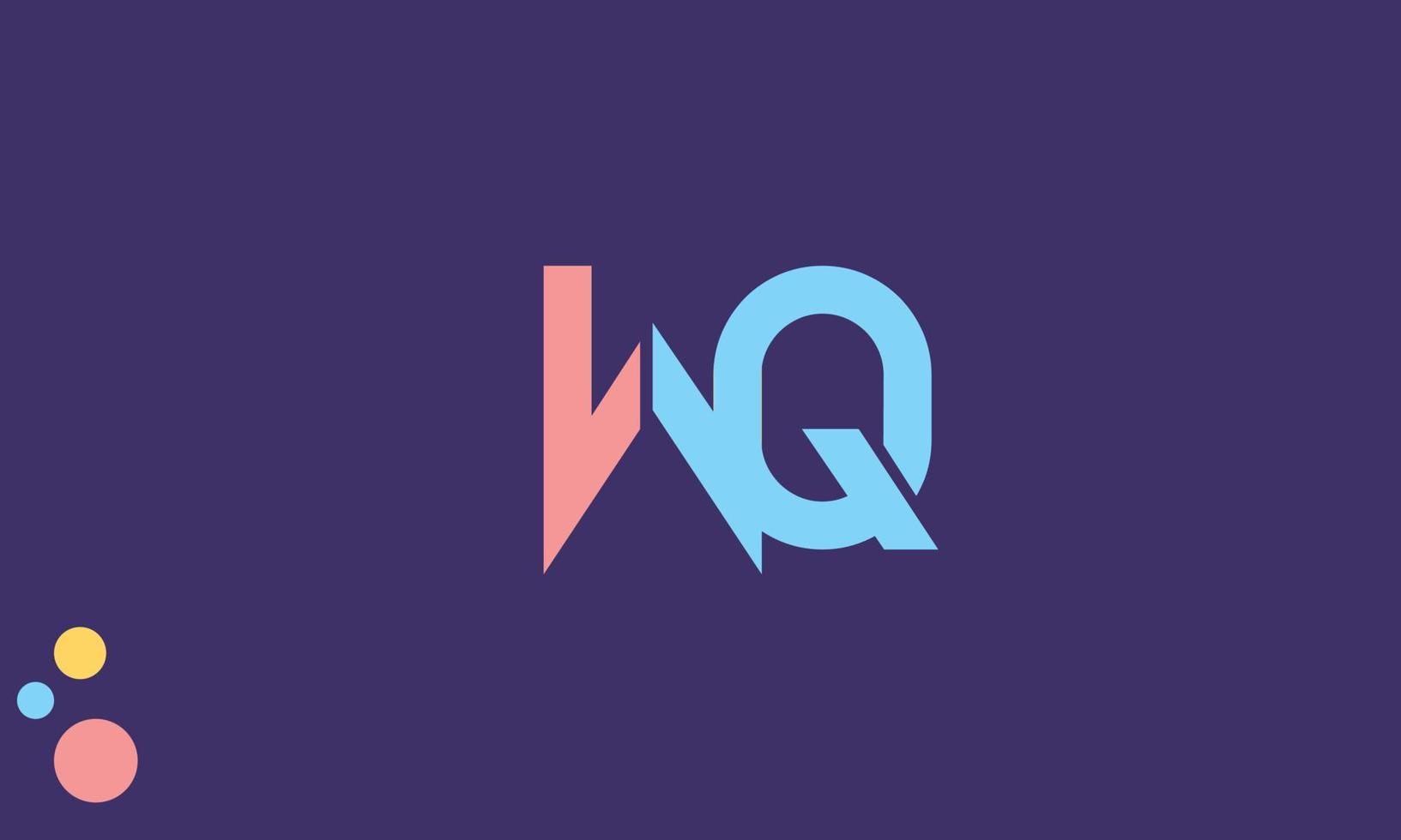letras do alfabeto iniciais monograma logotipo wq, qw, w e q vetor