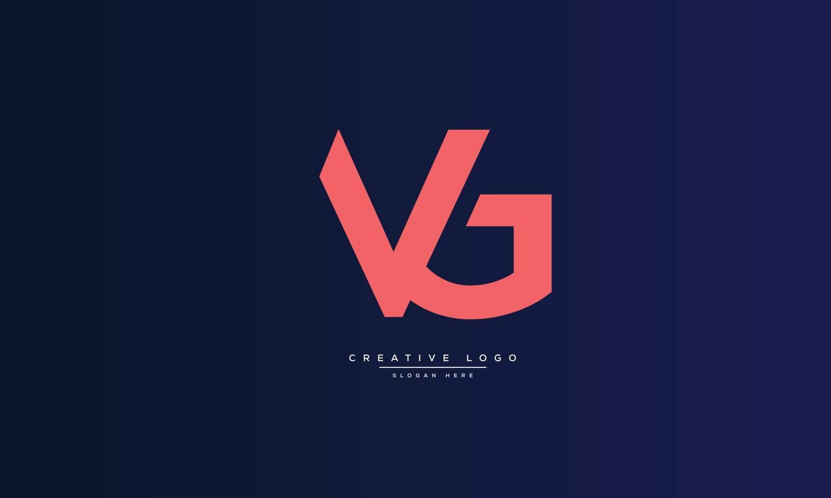 letras do alfabeto iniciais monograma logotipo vg, gv, v e g vetor