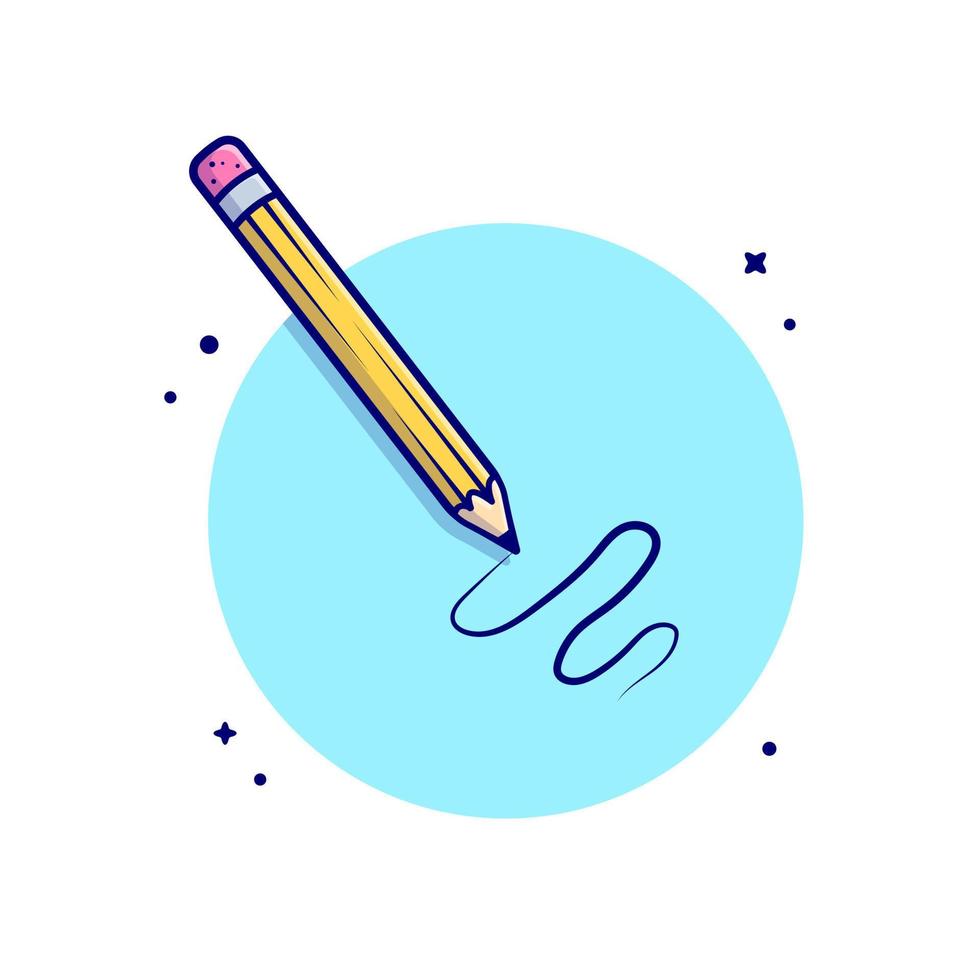 ilustração de ícone de vetor de desenho a lápis. educação objeto ícone conceito isolado vetor premium. estilo de desenho animado plano