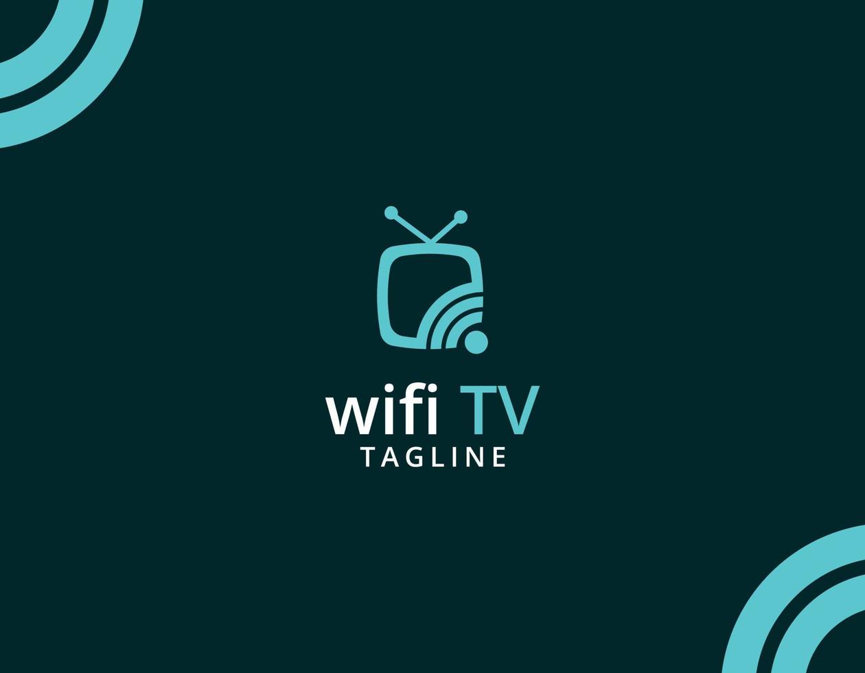 modelo de logotipo de tv wifi, conceito de wifi e tv vetor