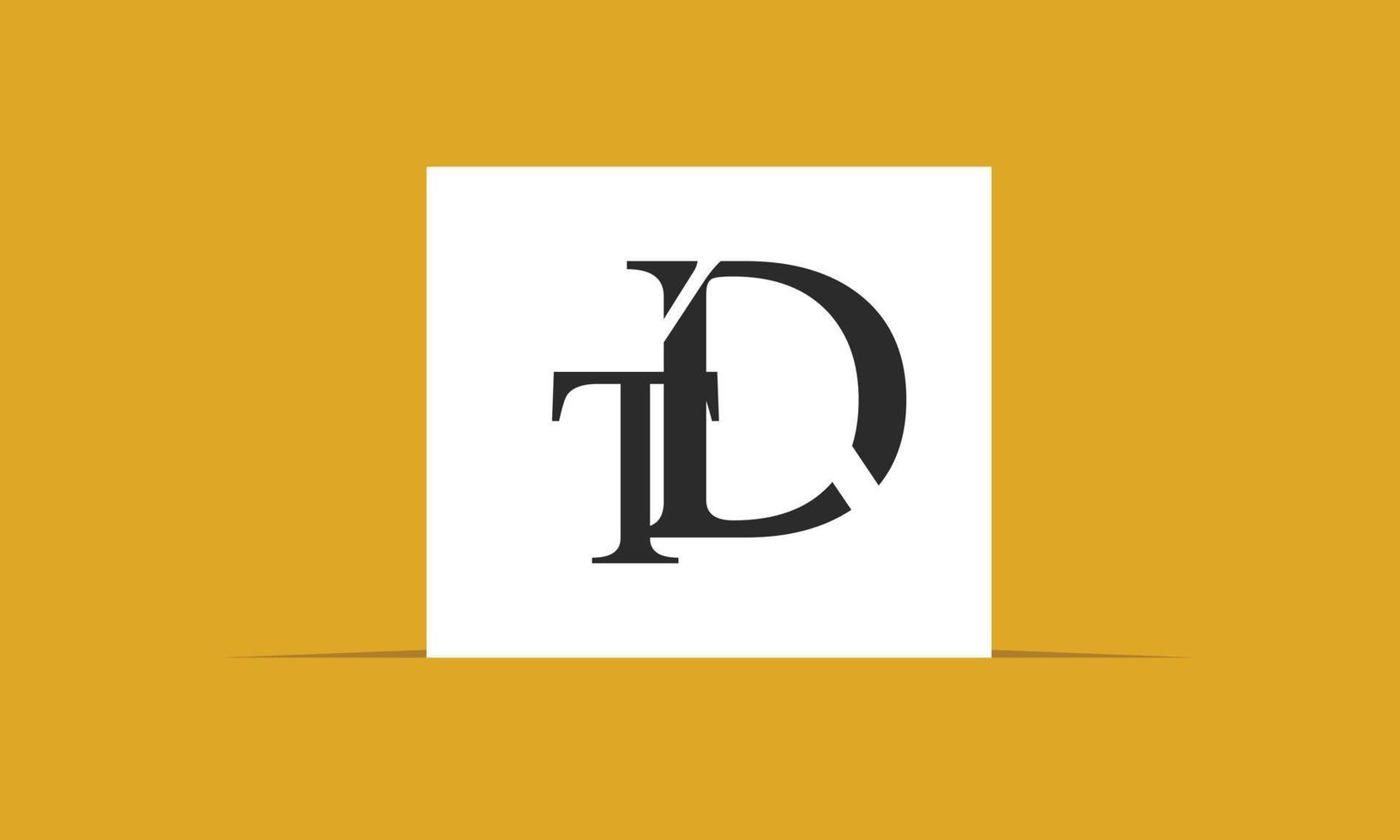 letras do alfabeto iniciais monograma logotipo td, dt, t e d vetor