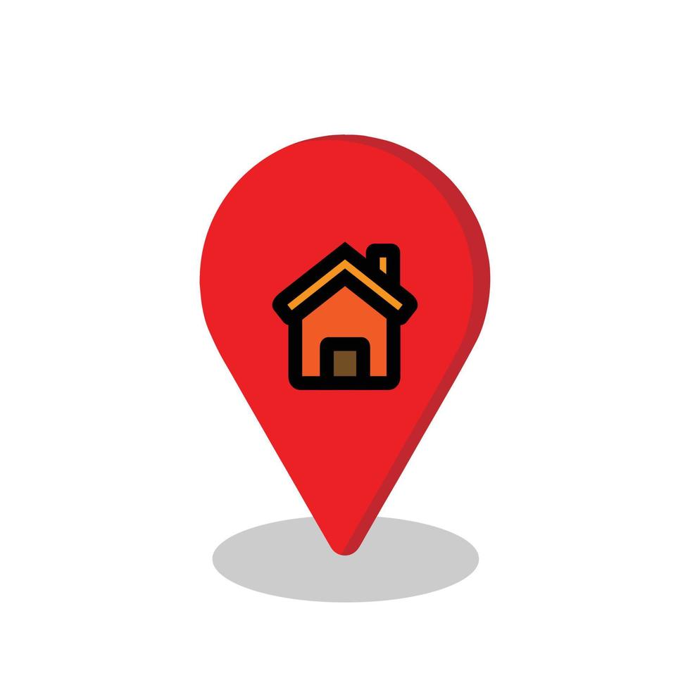 ilustração do ícone do mapa adequada para edição de material mostrando a localização da casa vetor