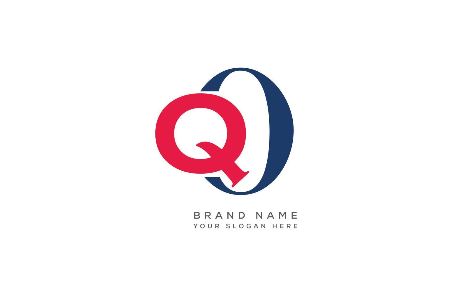 letras do alfabeto iniciais monograma logotipo qo, oq, q e o vetor