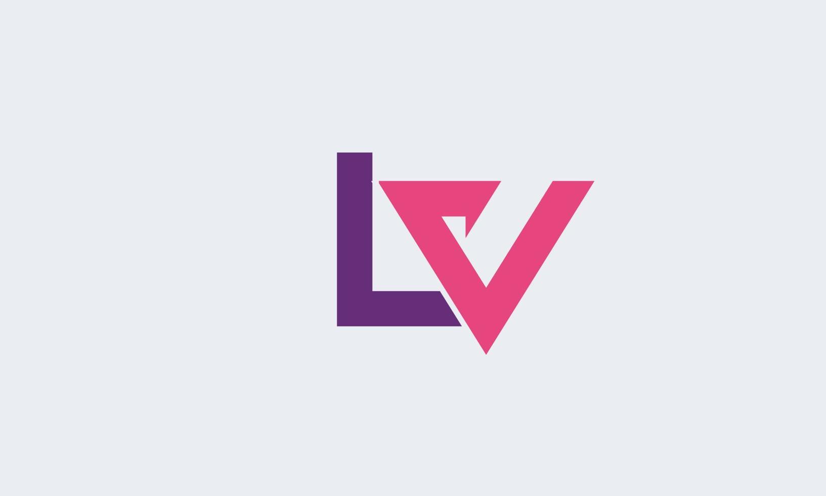 letras do alfabeto iniciais monograma logotipo lv, vl, le v vetor