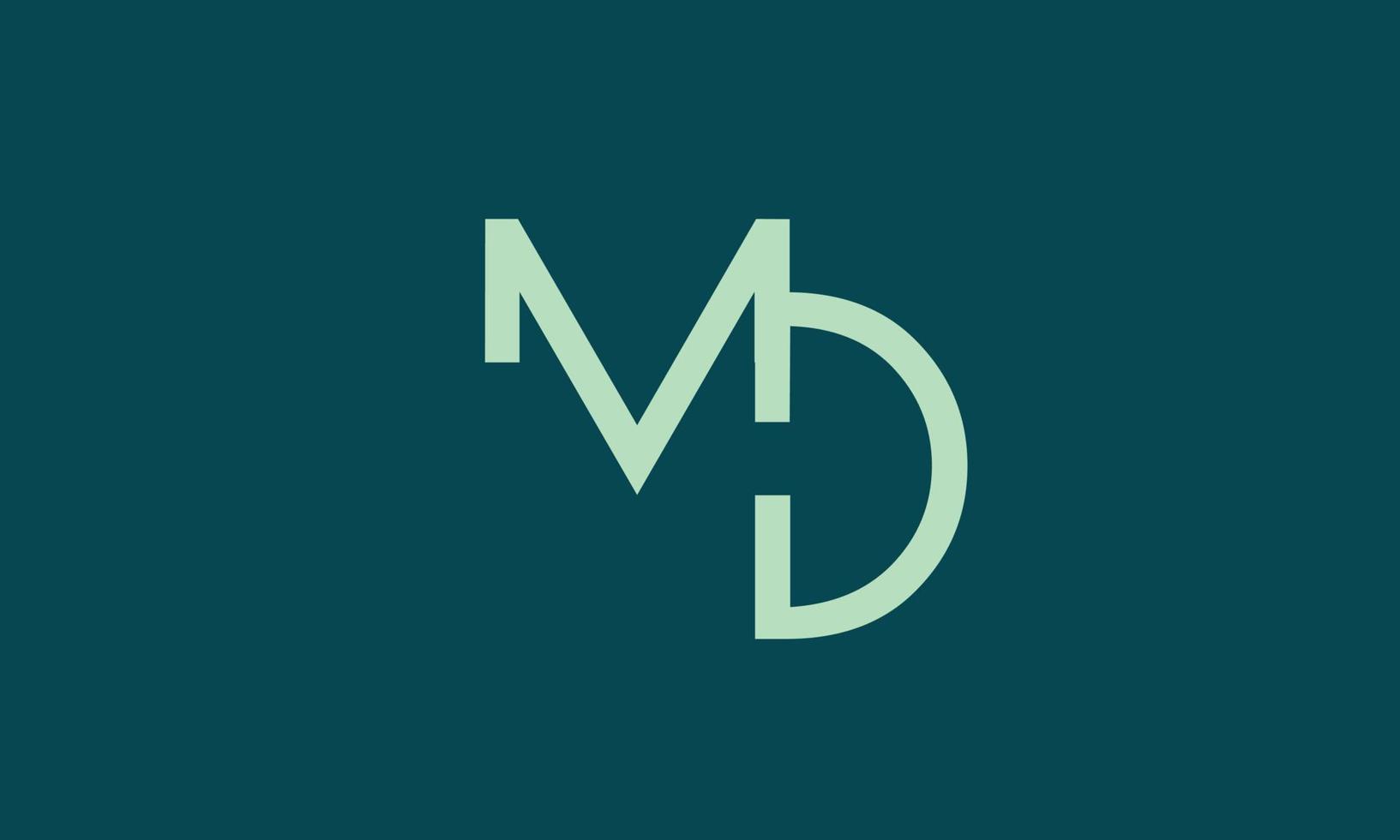letras do alfabeto iniciais monograma logotipo md, dm, m e d vetor