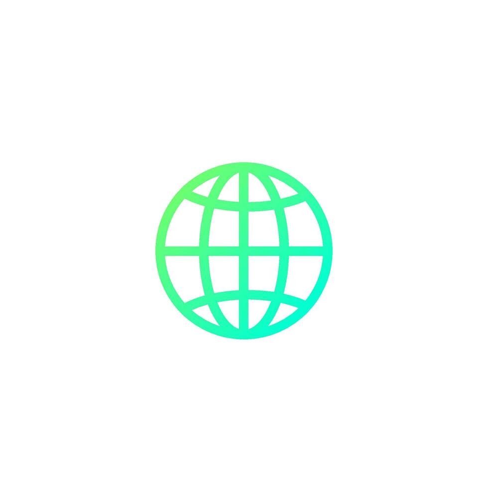 globo, ícone de gradiente da web vetor