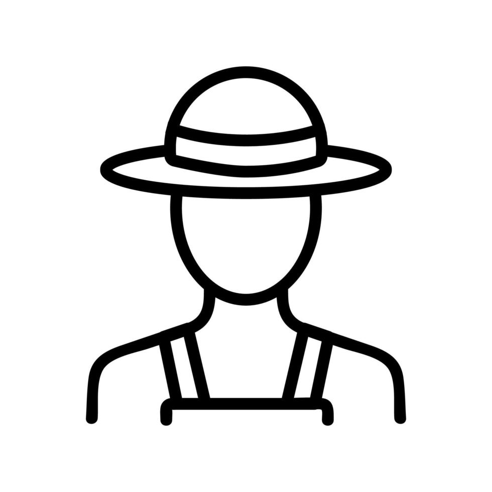 vetor de ícone de agricultor. ilustração de símbolo de contorno isolado