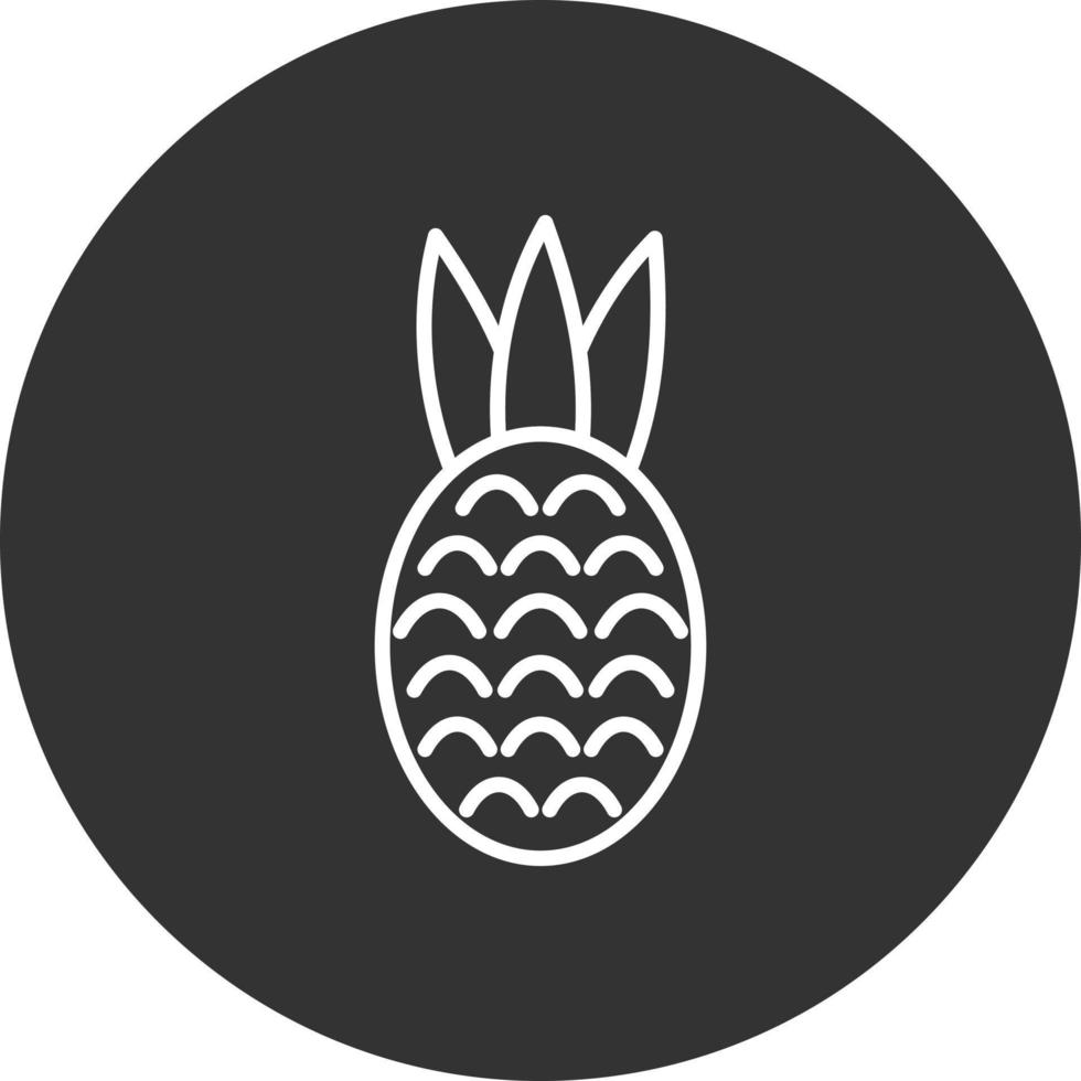 ícone invertido de linha de abacaxi vetor