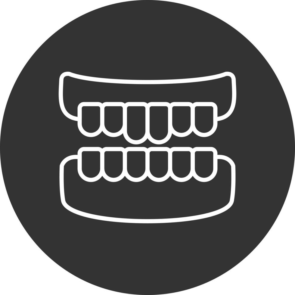 ícone invertido de linha de dentadura vetor