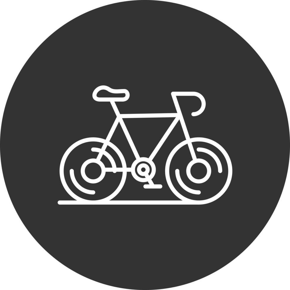 ícone invertido de linha de bicicleta vetor