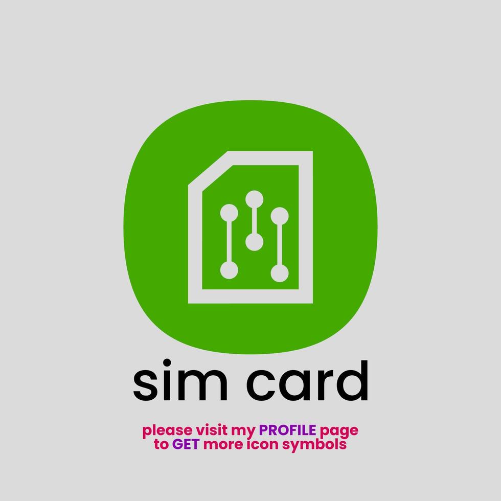símbolo de cartão sim bonito para ícone do aplicativo ou logotipo da empresa - versão de estilo de corte 1 vetor