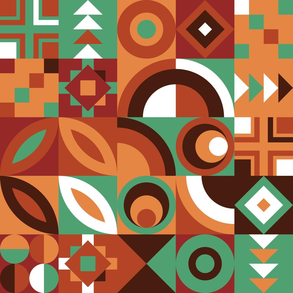padrão tribal de mosaico geométrico neo para capa, pôster, panfleto, banner, apresentação, estampas, tecido, papel de parede vetor