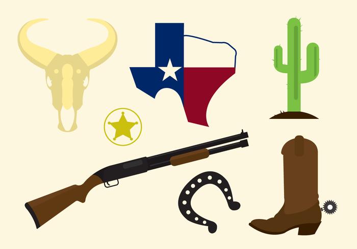 Ícones do vetor do Texas