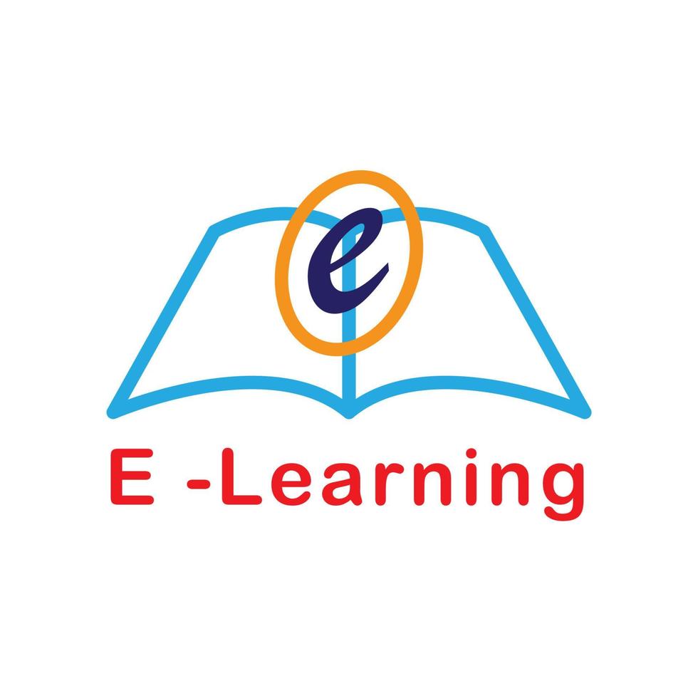 gráfico de ilustração vetorial do logotipo de e-learning vetor