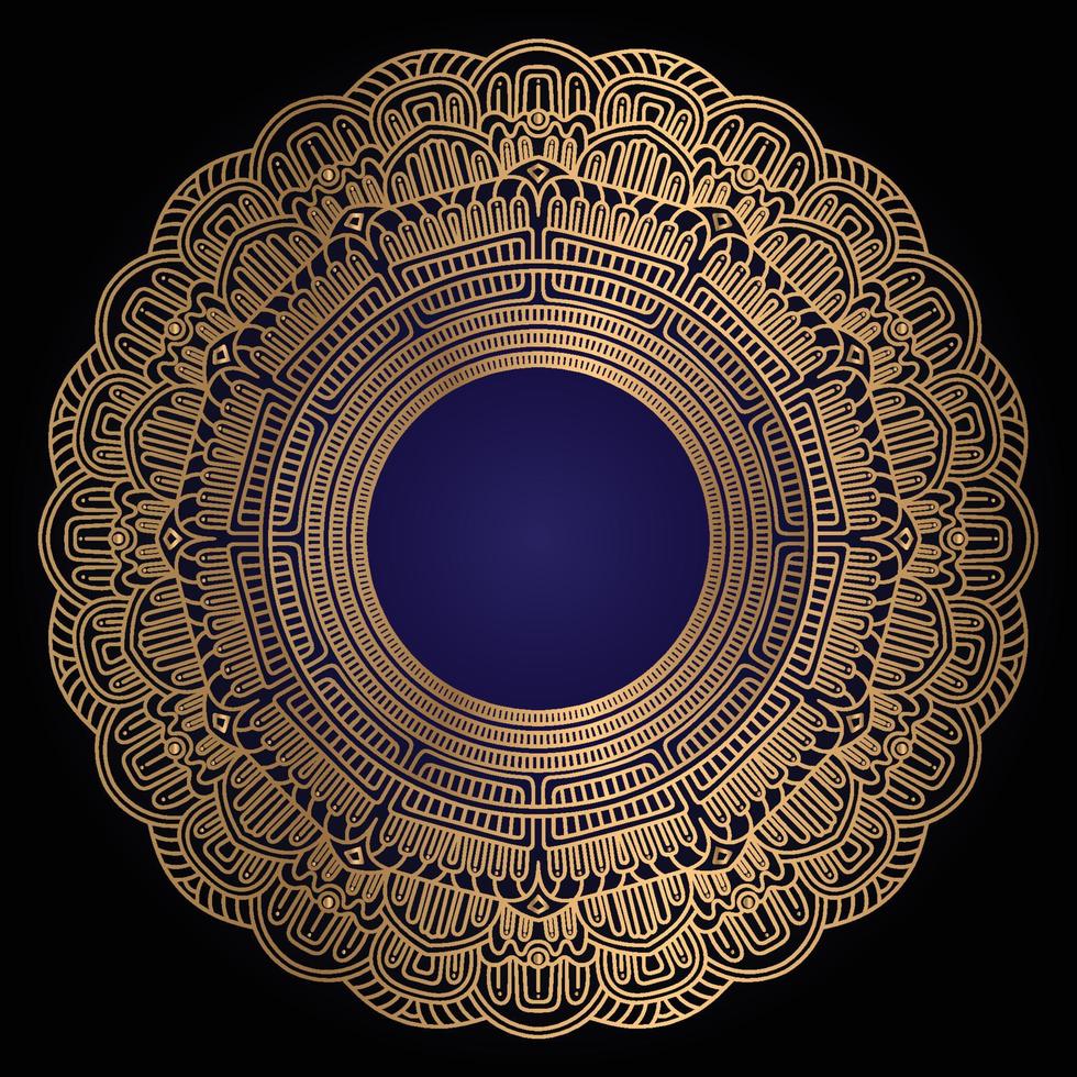 ornamental árabe islâmico de luxo em design de mandala de cor dourada vetor