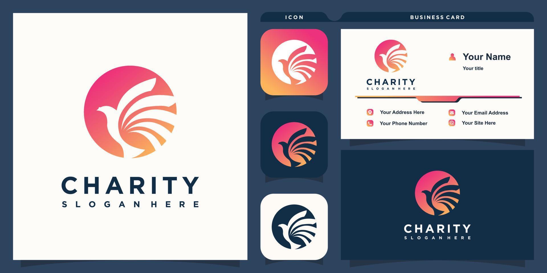 logotipo de caridade com conceito moderno para vetor premium de negócios