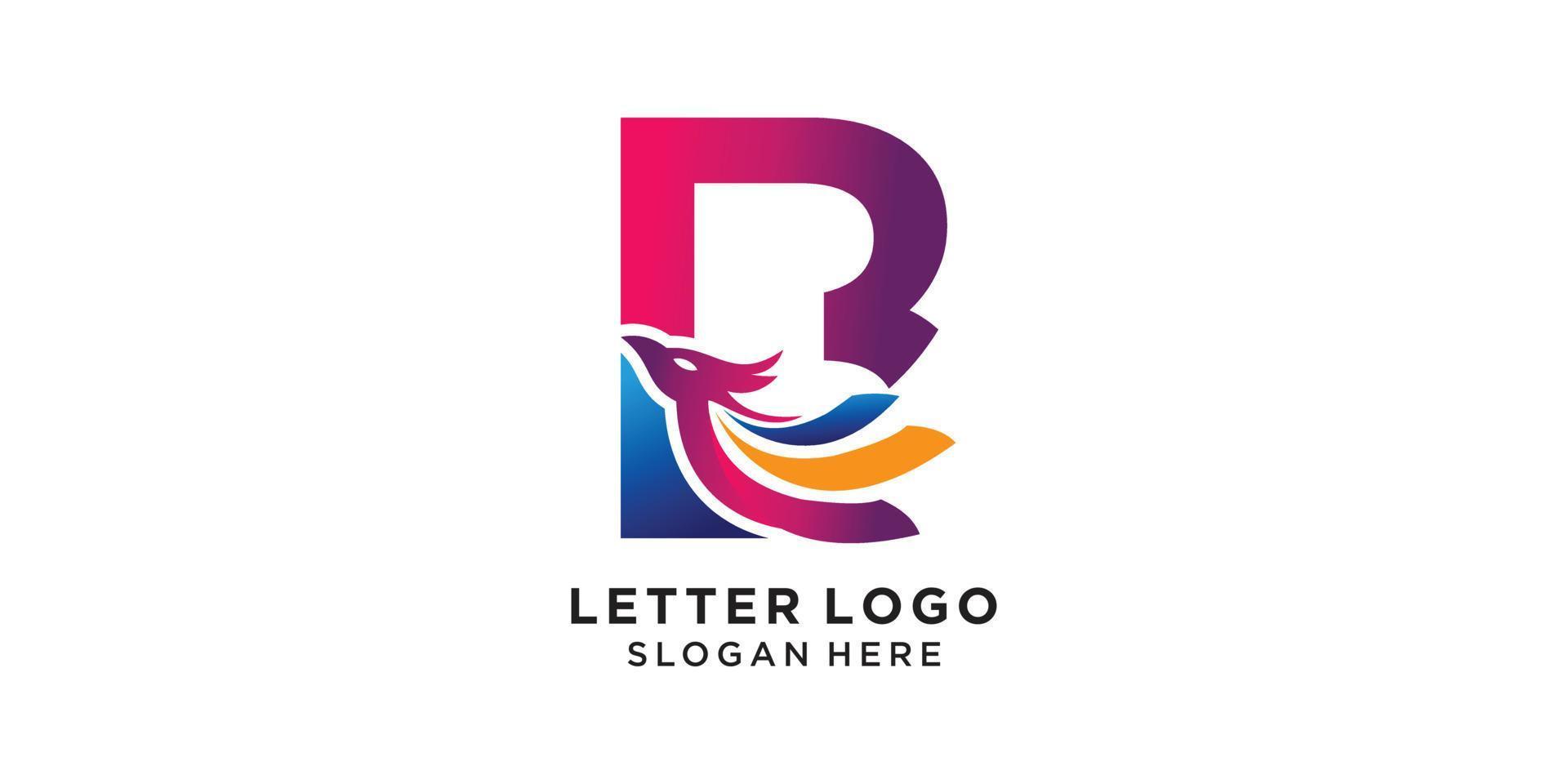 b logotipo com vetor premium de conceito moderno