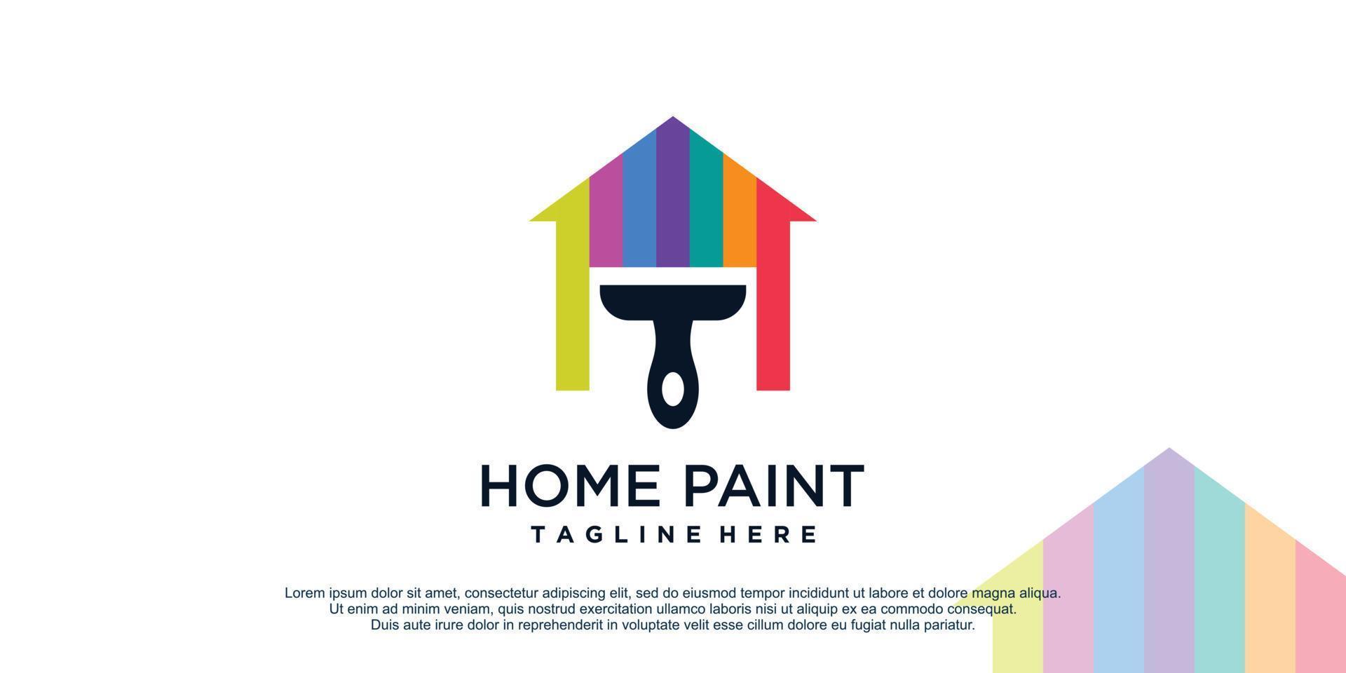 design de logotipo de pintura para vetor premium de negócios e construção