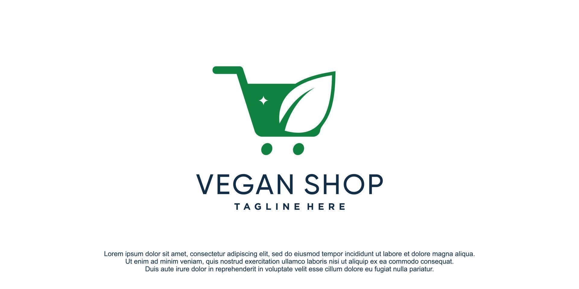 logotipo da loja vegana com conceito moderno para vetor premium de negócios