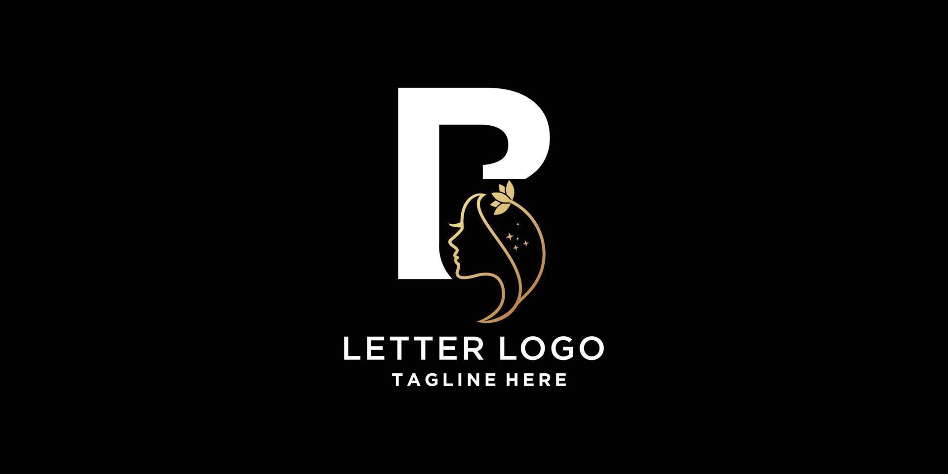 b logotipo com conceito moderno de beleza vetor