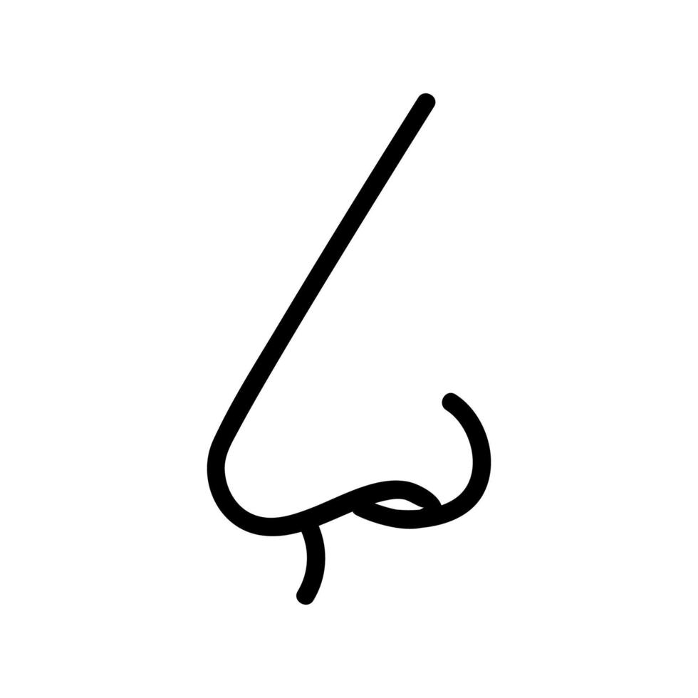 ilustração de contorno de vetor de ícone de nariz liso