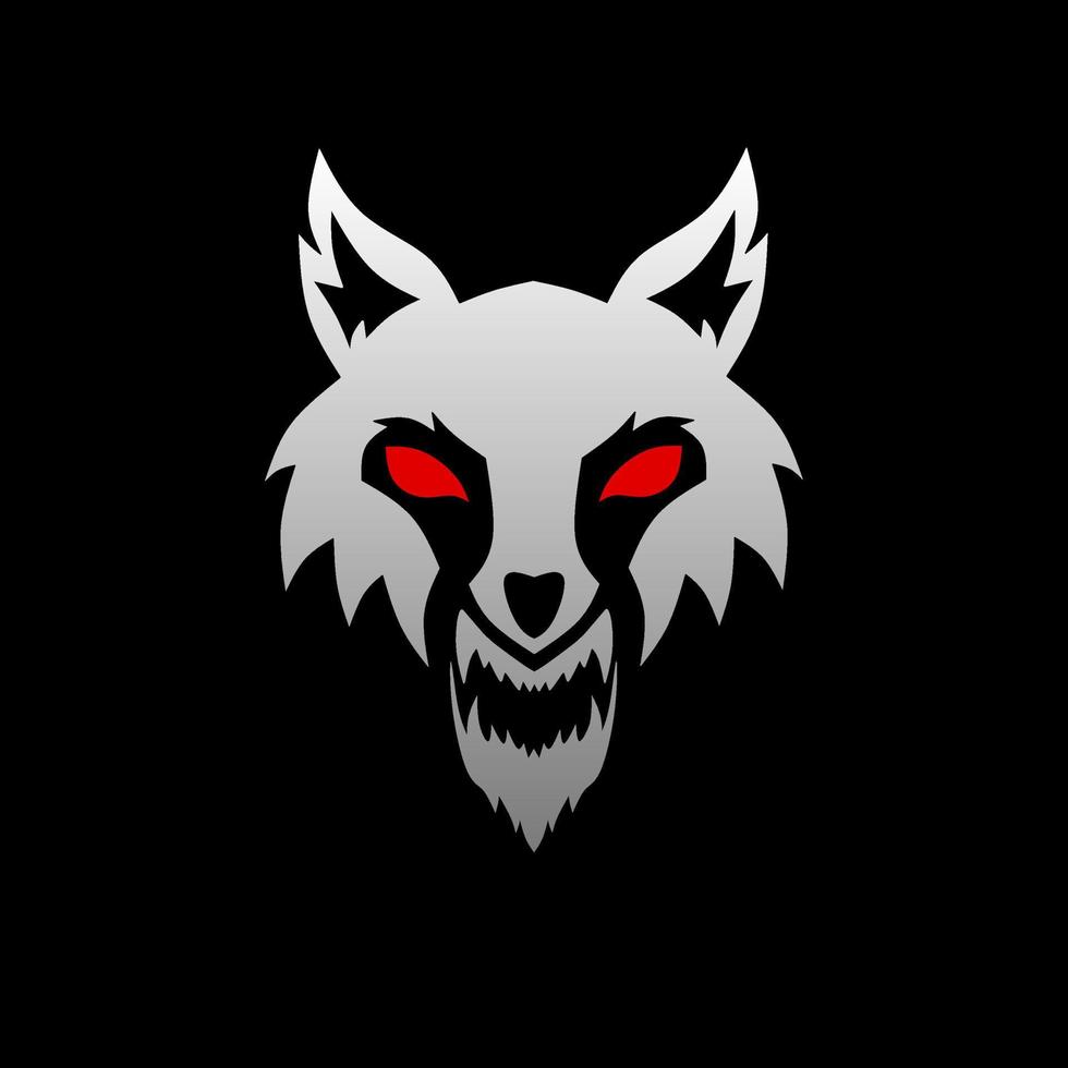 ilustração gráficos vetoriais de modelo logotipo besta lobo olhos vermelhos vetor