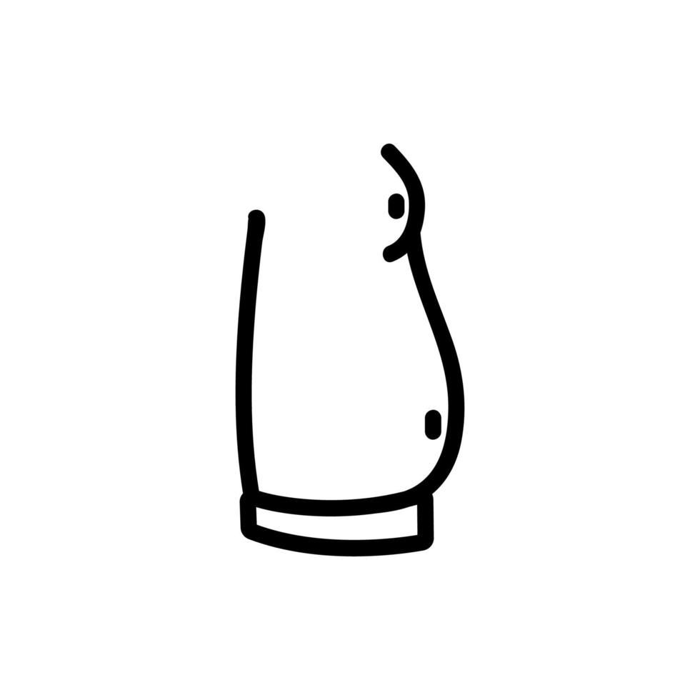 um homem sem um vetor de ícone de barriga. ilustração de símbolo de contorno isolado