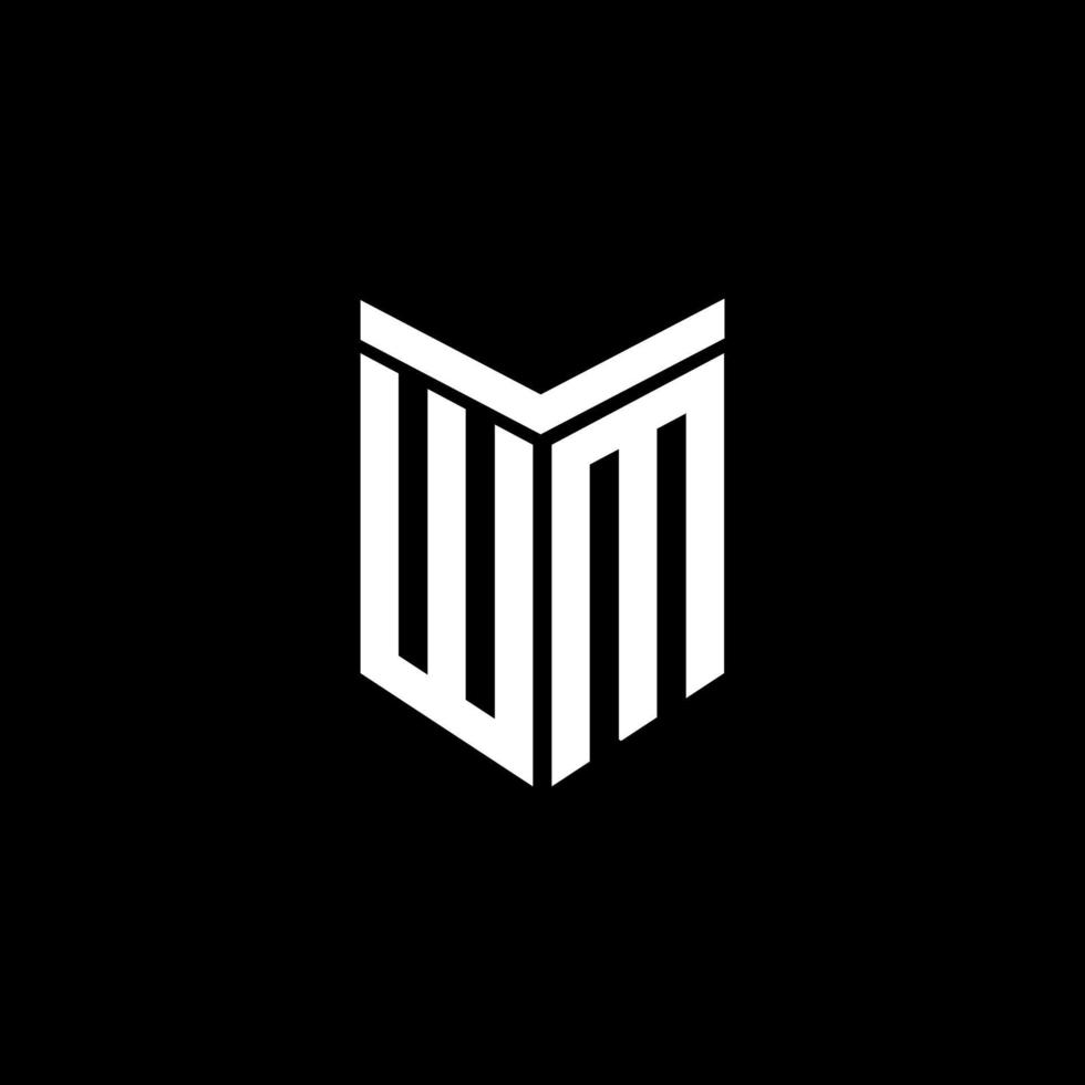 design criativo do logotipo da carta wm com gráfico vetorial vetor
