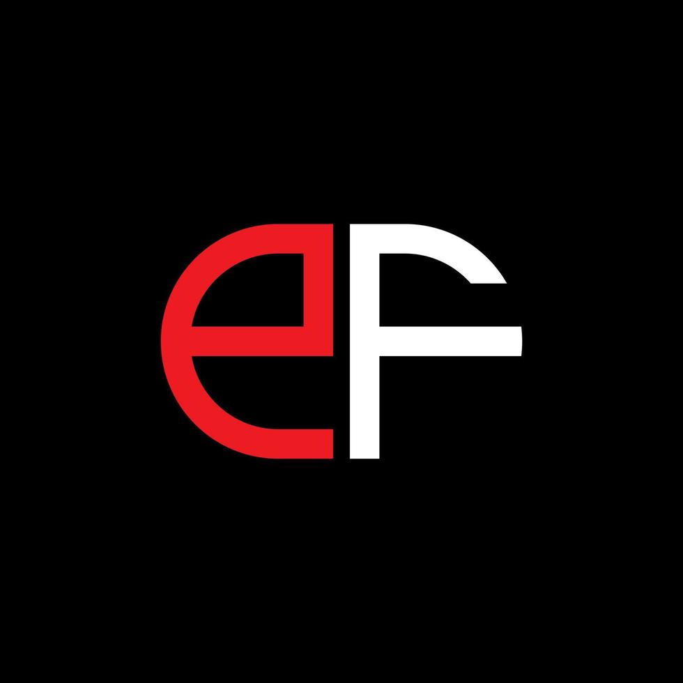 design criativo de logotipo de carta pf com gráfico vetorial vetor