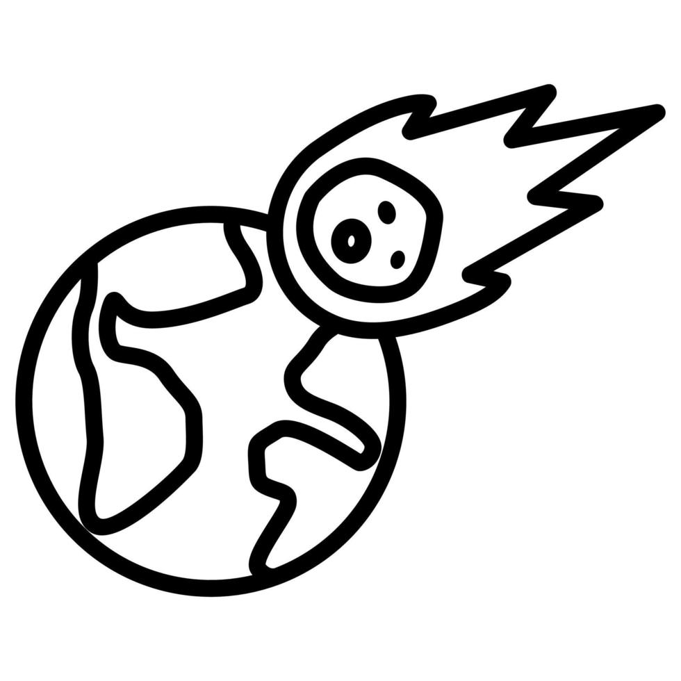 vetor de ícone de meteorito caindo. ilustração de símbolo de contorno isolado