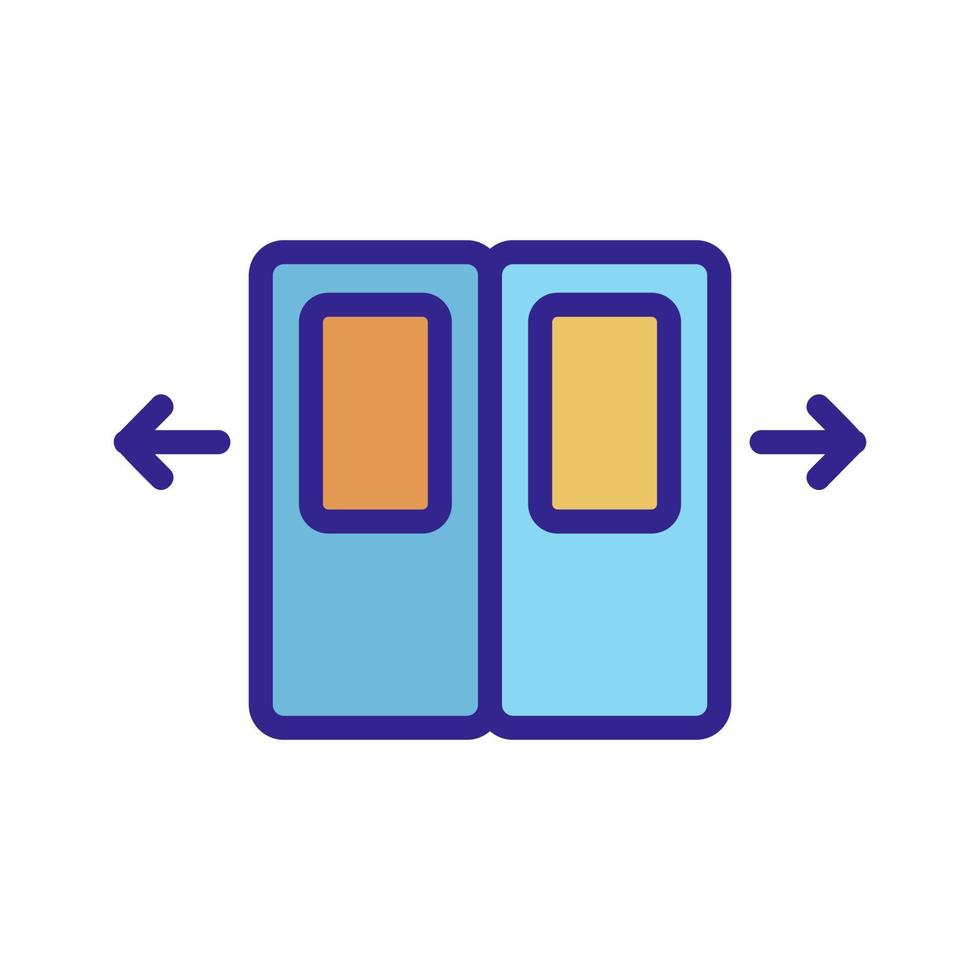 as portas da ilustração de contorno de vetor de ícone de carro de metrô