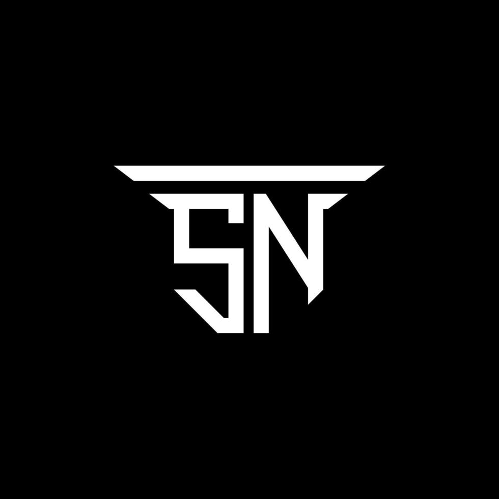 design criativo do logotipo da carta sn com gráfico vetorial vetor