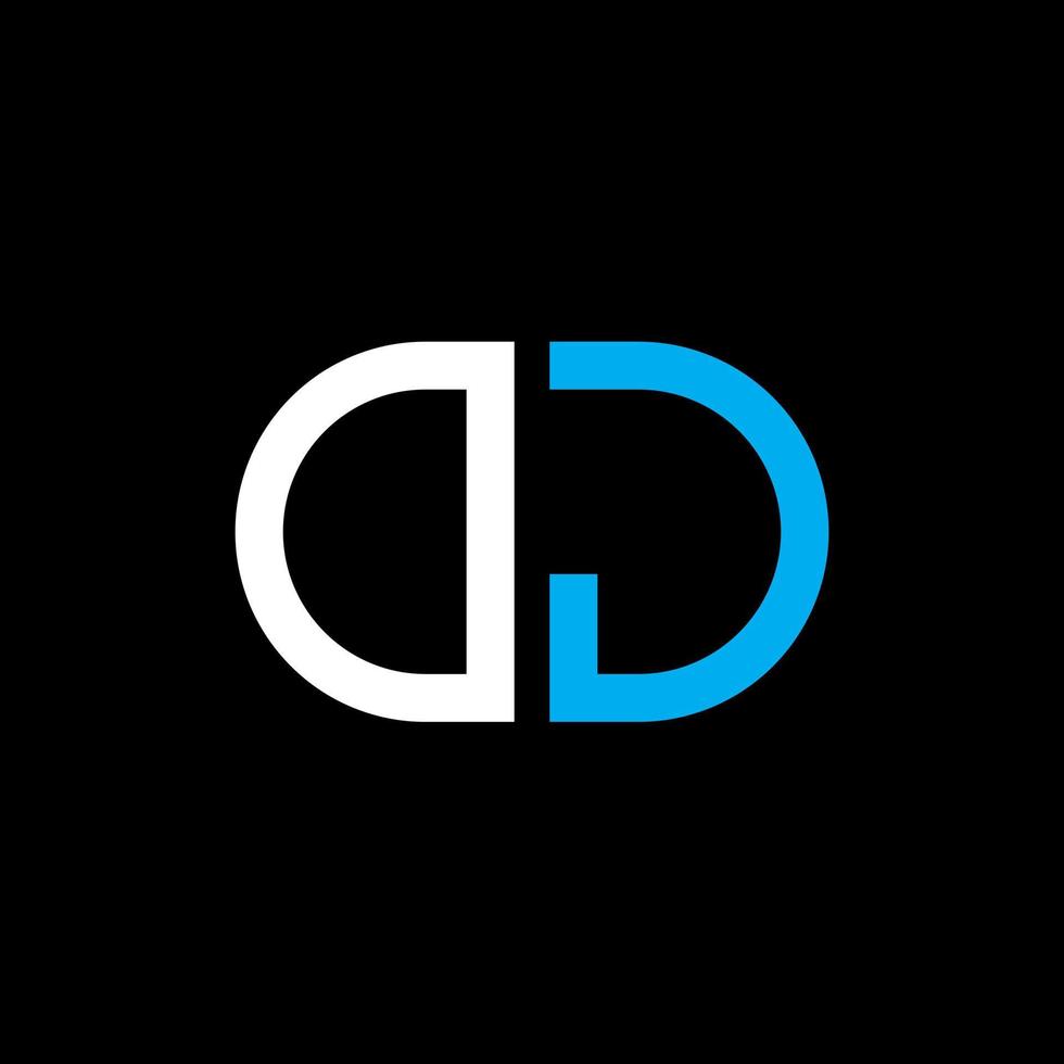design criativo de logotipo de letra dj com gráfico vetorial vetor