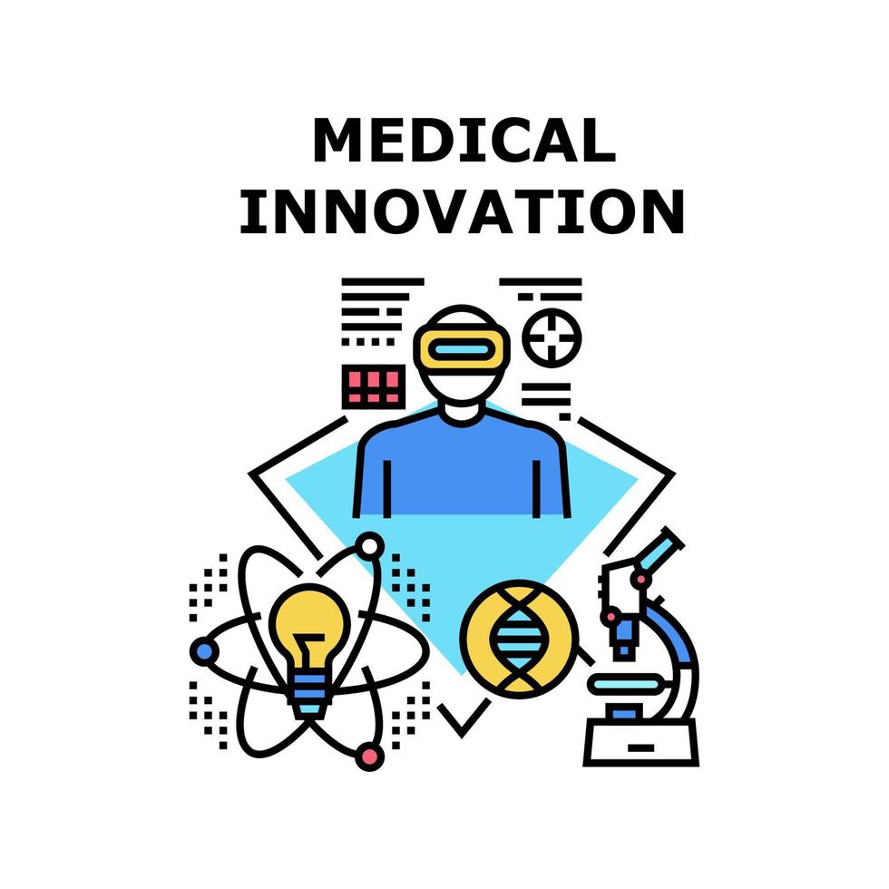 ilustração de cor de conceito de inovação médica vetor