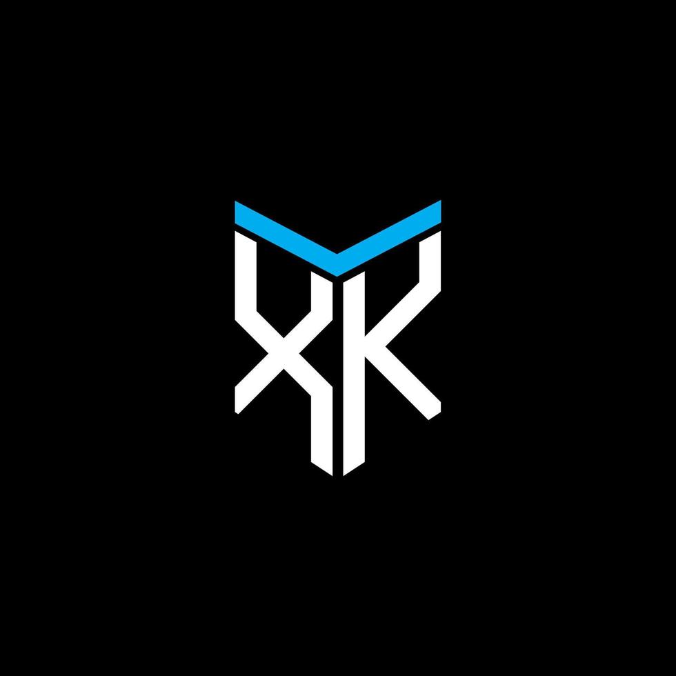 design criativo do logotipo da letra xk com gráfico vetorial vetor