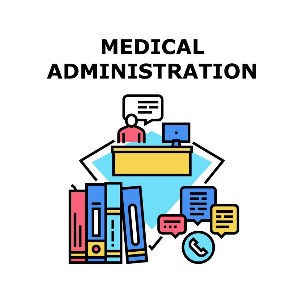 ilustração colorida do conceito de administração médica vetor
