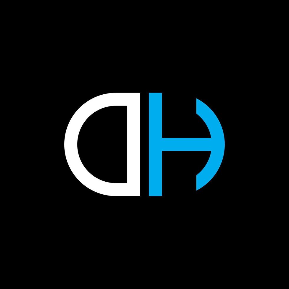 design criativo do logotipo da letra dh com gráfico vetorial vetor