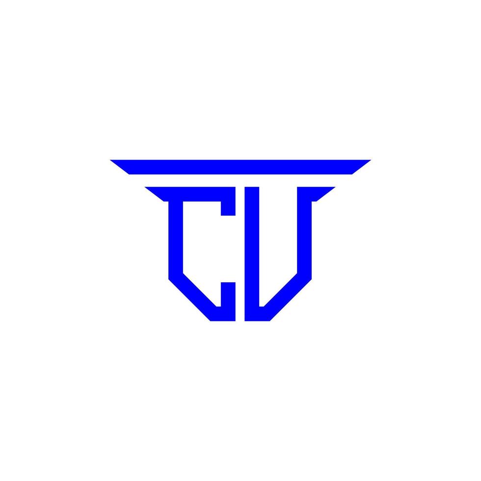 design criativo do logotipo da letra cu com gráfico vetorial vetor