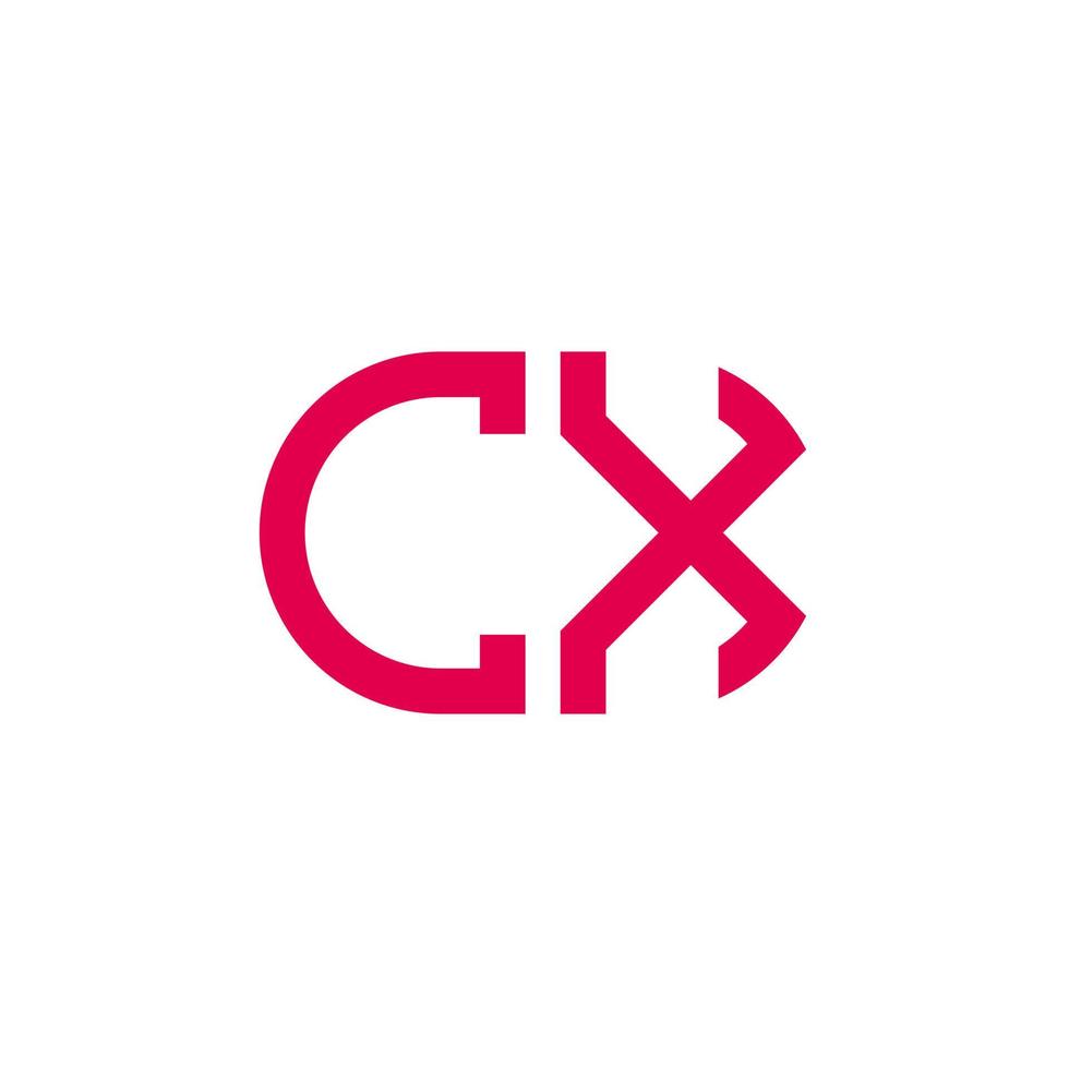 design criativo de logotipo de carta cx com gráfico vetorial vetor