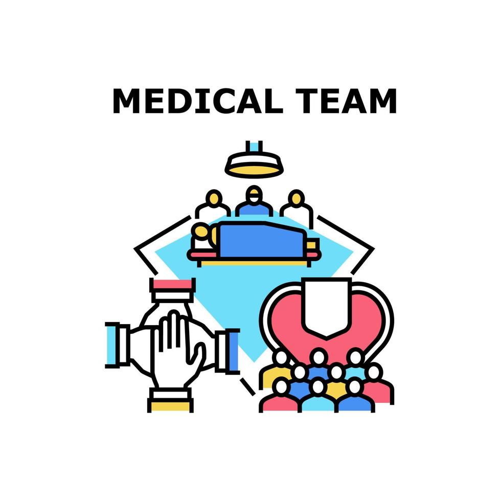 ilustração de cor de conceito de vetor de equipe médica