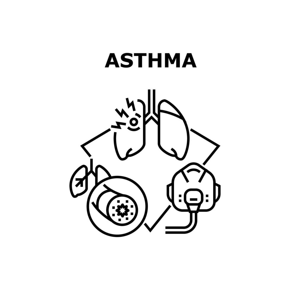 ilustração em vetor ícone asma