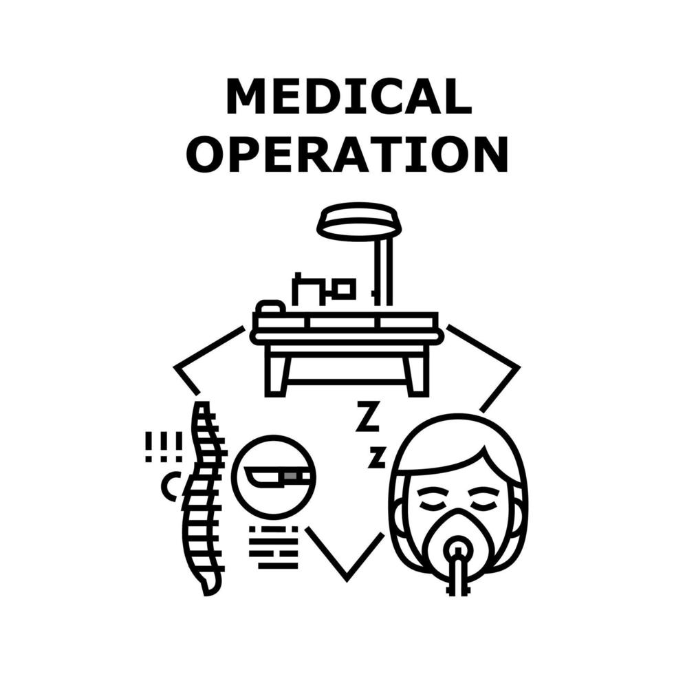 operação médica tratar ilustração preta do conceito vetor