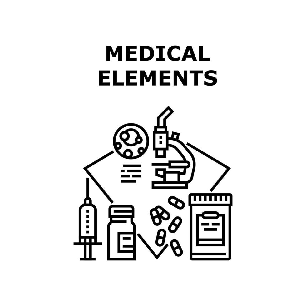 ilustração vetorial de ícone de elementos médicos vetor